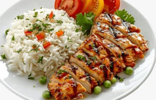 وصفة صدور دجاج الخير المشوية مع الأرز الأبيض الصحي